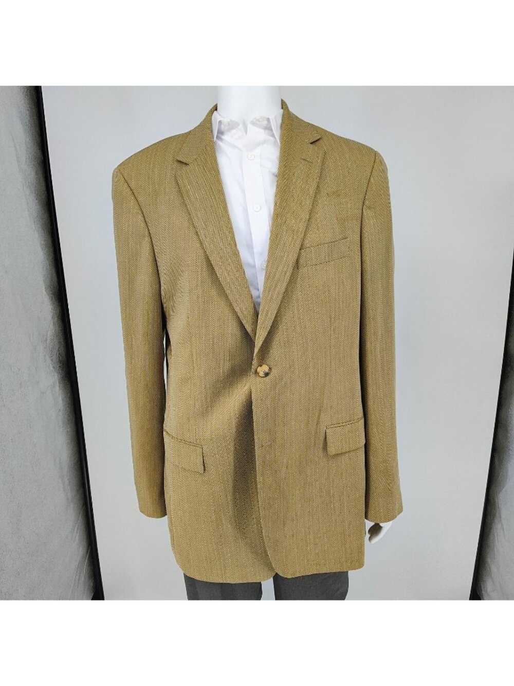 Boss Hugo Boss Brown Chevron Pattern Bertolucci US Sport Coat 44L (*FLAWS*